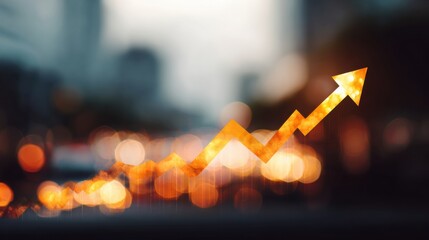 Growth Background Shows Upward Trend With Light Abstract Composition Representing Business Development and Progress in Urban Settings