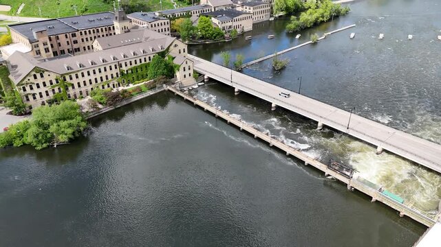 Aerial of Appleton Wisconsin on sunny Summer Day.  Shot on DJI Mini 4 Pro.