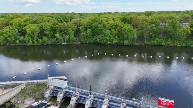 Aerial of Appleton Wisconsin on sunny Summer Day.  Shot on DJI Mini 4 Pro.
