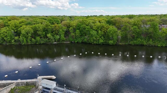 Aerial of Appleton Wisconsin on sunny Summer Day.  Shot on DJI Mini 4 Pro.