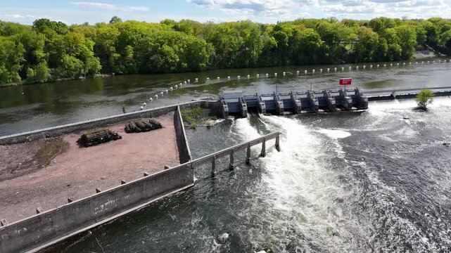 Aerial of Appleton Wisconsin on sunny Summer Day.  Shot on DJI Mini 4 Pro.