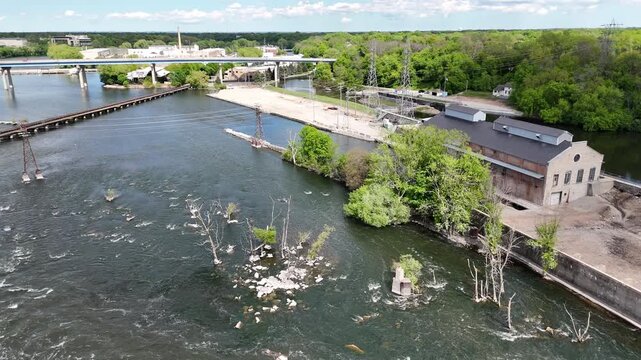 Aerial of Appleton Wisconsin on sunny Summer Day.  Shot on DJI Mini 4 Pro.