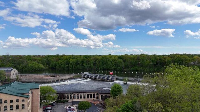 Aerial of Appleton Wisconsin on sunny Summer Day.  Shot on DJI Mini 4 Pro.