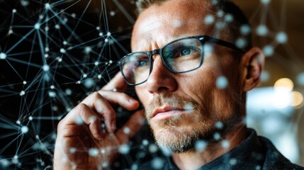 Medium shot capturing a financial expert interacting with quantum computing systems to optimize loan assessment accuracy.