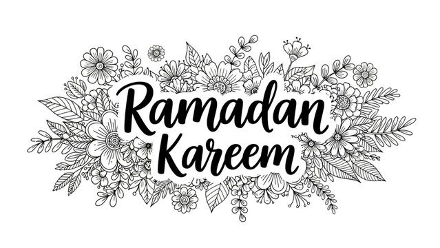 Ramadan Kareem Elegant Floral Illustration for Holiday Greeting