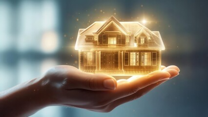 3D house in a hand