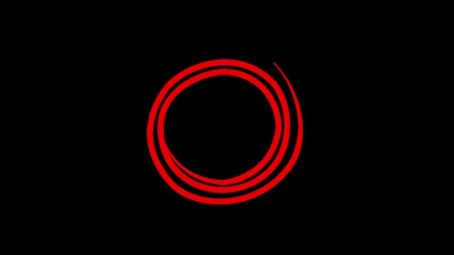 Red Swirling Spiral on Black Background circle abstract