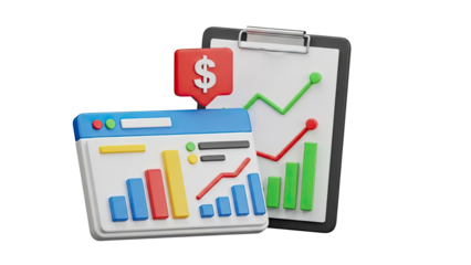 3D Finance and Analytics Concept