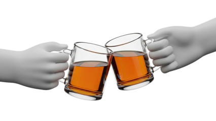 Cheers with Beer Mugs