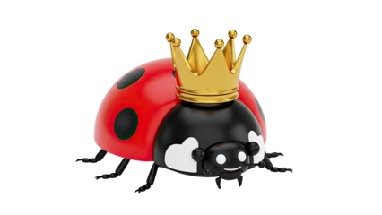 Ladybug wearing a golden crown