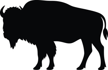 Robust North American Bison Buffalo Silhouette Depicting Strength and Wild Nature