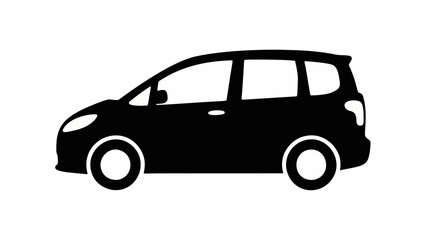 Obraz premium Mini van icon side angle silhouette vector