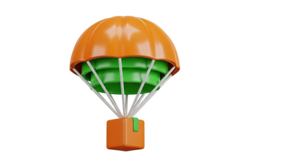 3D Parcel Dropping with Parachute