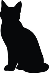 Sleek cat silhouette sitting calmly, showcasing its smooth and elegant body shape