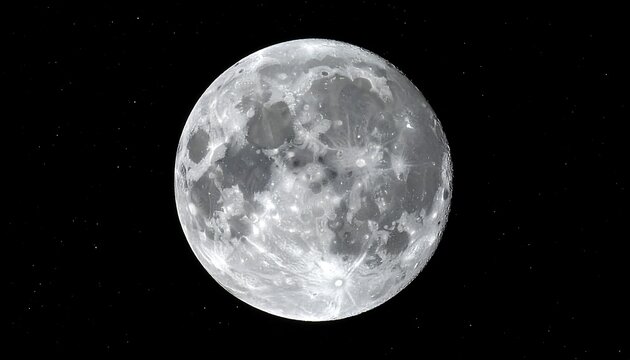 Full moon in dark space - Powered by Adobe