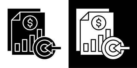 Target  Icon Set White Glyph Style Collection