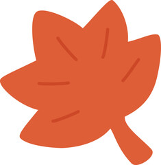 Obraz premium Cute Autumn Maple Leaf Icon. Colorful Flat Illustration of Fall Leaf for Kids and Nature