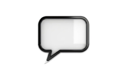 Fototapeta premium 3D White Speech Bubble with Black Outline