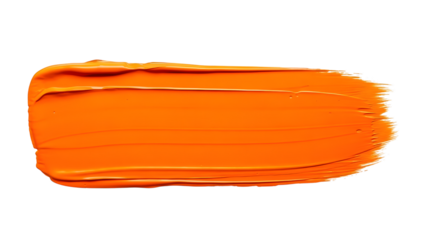 Glossy Orange Paint Smear Isolated On Black Background