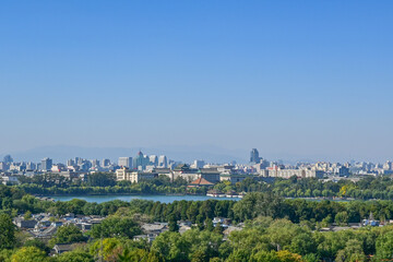 Fototapeta premium Aerial View Scenery of Beihai Park in Beijing, China