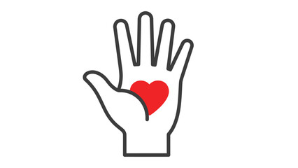 Obraz premium Hand holding red heart charity and love symbol.