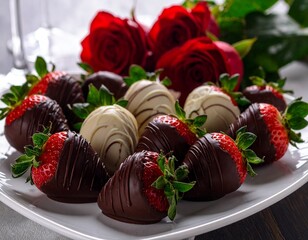 chocolate candy  with strawberries
