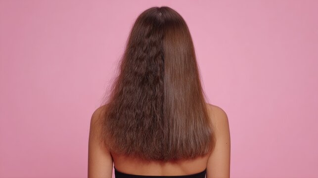 Damaged Hair Transitions to Vibrant and Smooth Locks With Treatment for Hydration and Restoration in a Clear Visual Demonstration of Hair Care Results