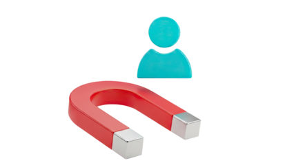 Magnet attracting person icon
