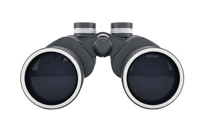 Gray Binoculars on White Background