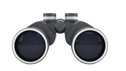 Gray Binoculars on White Background