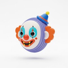 Colorful Clown Toy on White Background.