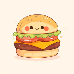 Cute illustration of a hamburger