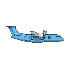 Naklejka premium Vector illustration of a jet airplane flying through the sky for aviation travel and air transportation