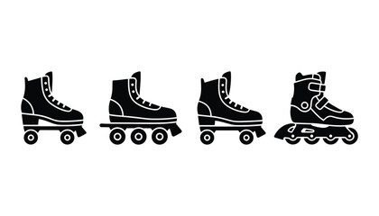 Roller skates different designs set inline quad traditional figure speed vector illustration sport icon © GoDesigner