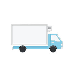 White background delivery truck side view illustration for shipping and cargo service transport