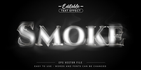 Editable text effect on smoke theme. © text