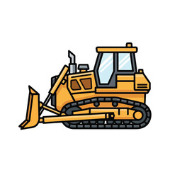Fototapeta premium Yellow heavy construction bulldozer truck equipment machine isolated on white