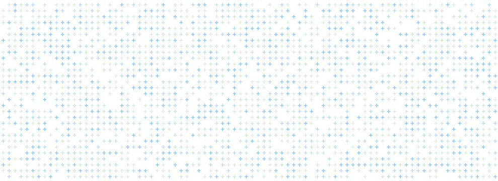 Background for a hospital consisting of a pattern of blue and green crosses or plus signs. Medical, science or pharmacy illustration on a white vector backdrop.Eps10