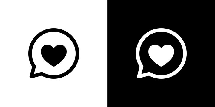 ハートの吹き出しチャットアイコン