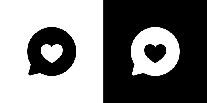 ハートの吹き出しチャットアイコン