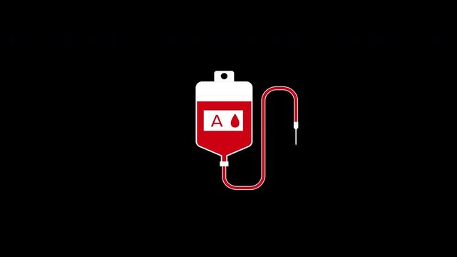 Blood Bag Medical Healthcare Equipment Loop Animation with Alpha Channel