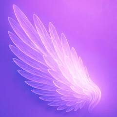 Obraz premium Purple glowing wings on violet background