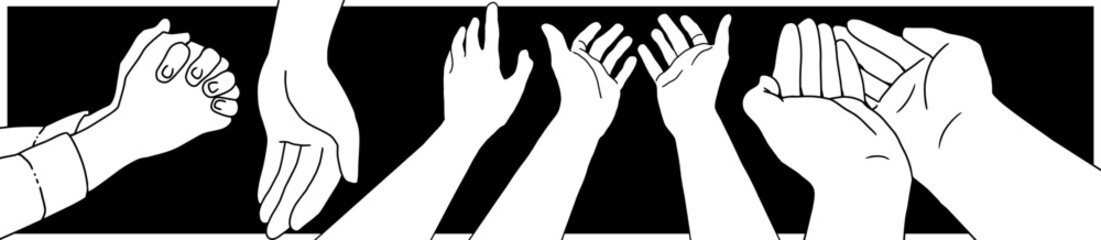 Symbolic Hands of Faith, Love, and Kindness Vector. Perfect for themes of faith, compassion, community, and support in modern designs