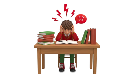 Student overwhelmed by studies