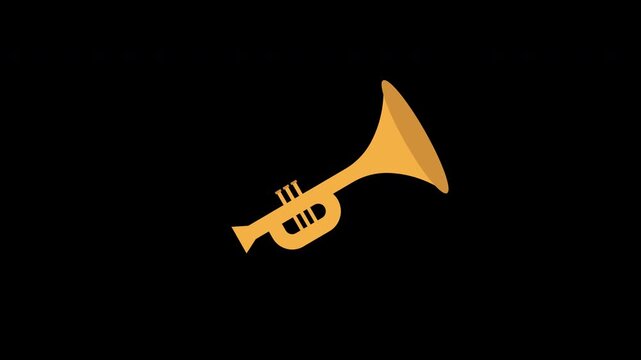 Horn Musical Instrument Sound Signal Loop Animation with Alpha Channel