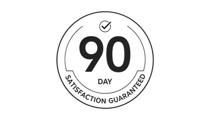 Satisfaction guaranteed ninety day icon