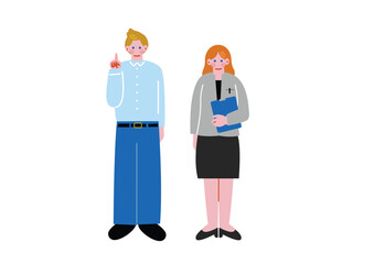 欧米人の英会話教師のイラスト