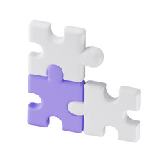 3D Integration Puzzle Icon for System Connectivity