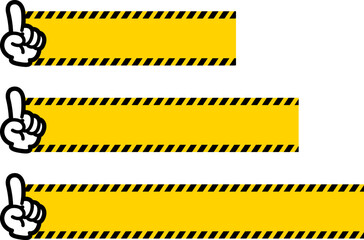 警告用の指差しアイコン付き 見出し・動画テロップ用フレームセット（Pointing Hand Title Frame for Video Captions and Headings）
