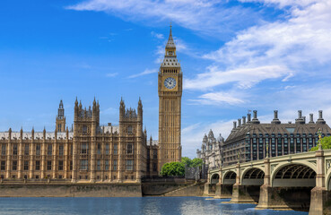 London, Tower of Big Ben on Parliament Square, Great Bell of Clock.